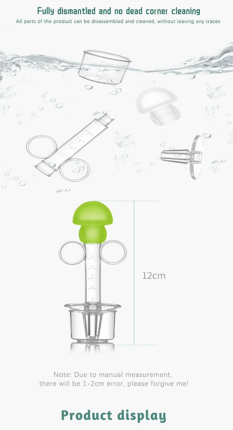 Baby Medicine Feeder Soft Silicone Squeeze Dispenser Liquid Medicine Feeder Infant Dropper With Scale Baby Pacifier & Two-Angled Port Dropper.