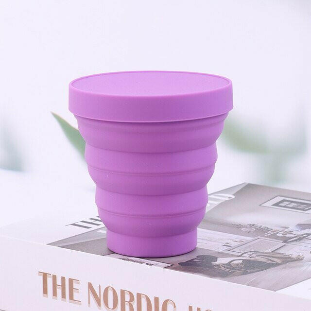Collapsible/ Foldable Sterlizer Cup Microwavable Stationary, Makeup Brush Or Menstrual Period Cups Holder Carry Case BPA Free.