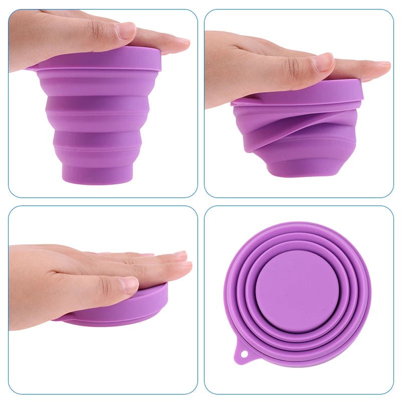 Collapsible/ Foldable Sterlizer Cup Microwavable Stationary, Makeup Brush Or Menstrual Period Cups Holder Carry Case BPA Free.