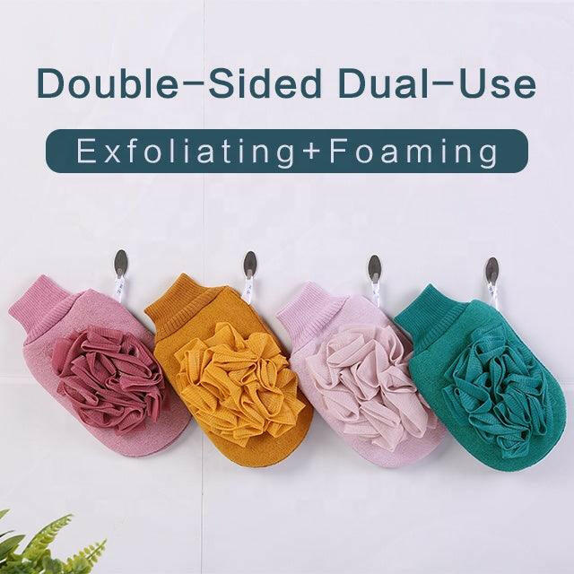 Deepsea Exfoliator Bath Gloves With Bath Ball Shower Body Scrub Gloves, Dead Skin Cell Remover Specially For Face Spa Body Cleaner Mitts.