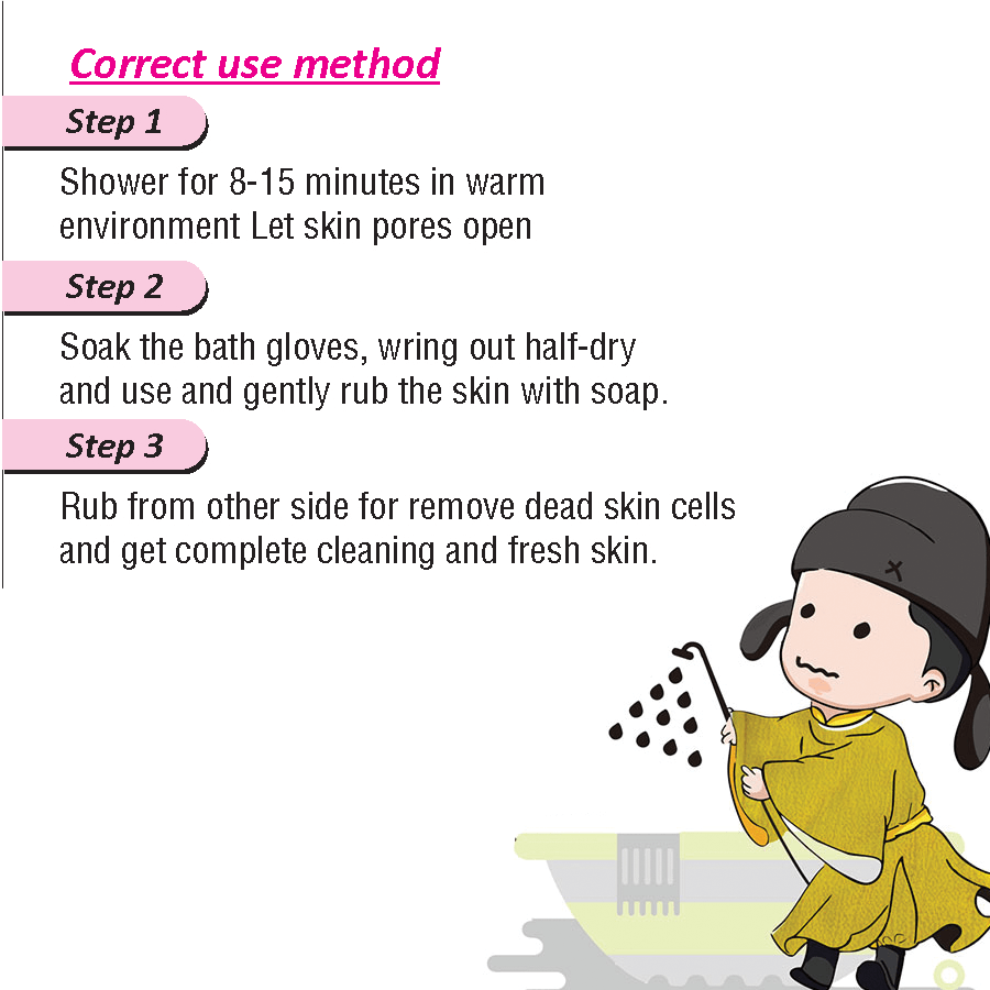 Deepsea Exfoliator Bath Gloves With Bath Ball Shower Body Scrub Gloves, Dead Skin Cell Remover Specially For Face Spa Body Cleaner Mitts.