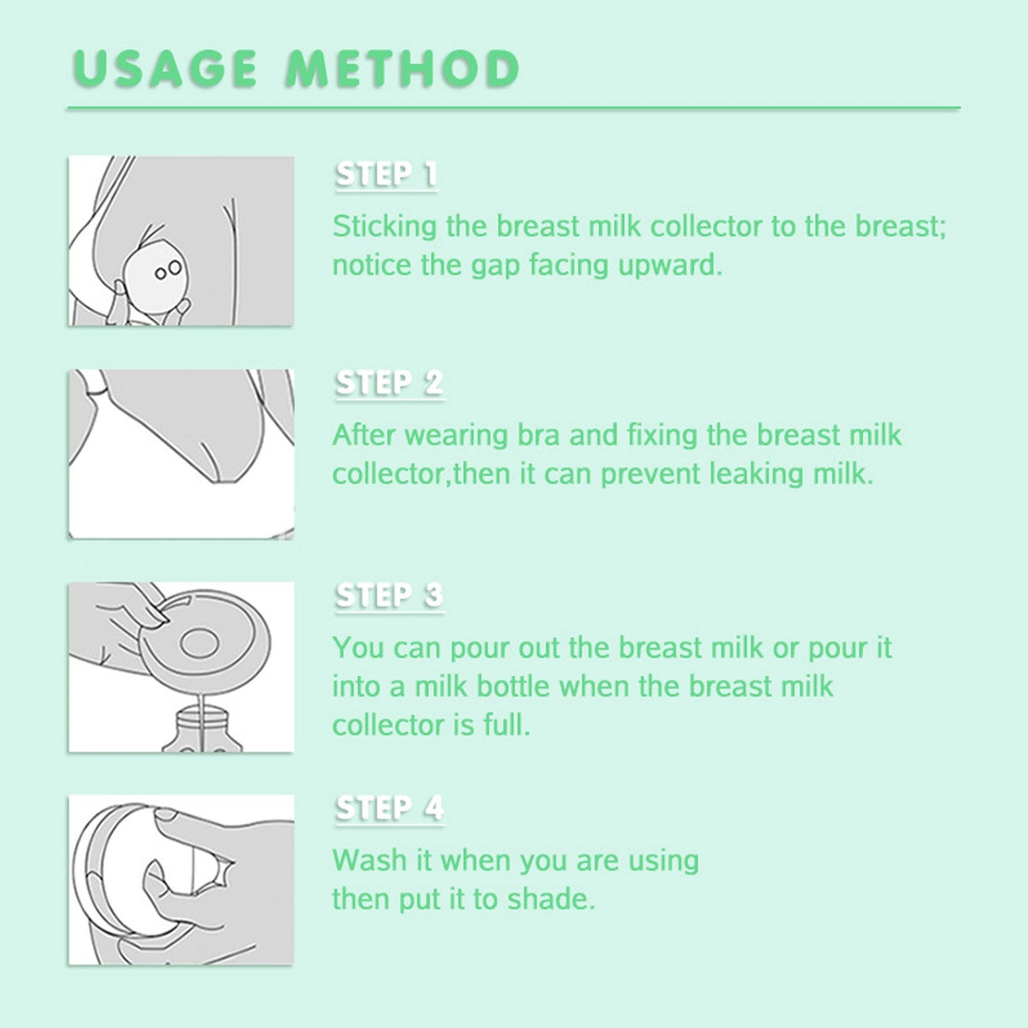Silicone Nursing Breast Milk Collectors - 2-Piece Set with Stoppers.