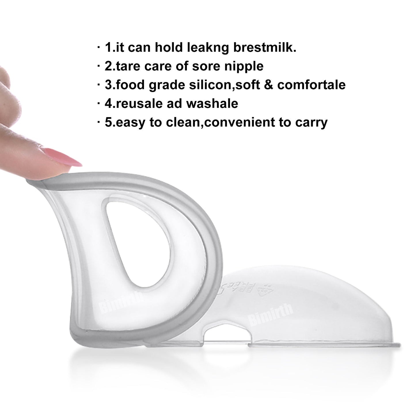 Silicone Nursing Breast Milk Collectors - 2-Piece Set with Stoppers.