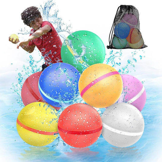 6 Pcs Reusable Magnetic Water Balloons Refillable Quick Fill Self Sealing Bomb.