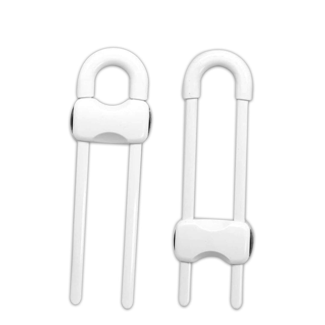 Safety locks for kids Protection of drawers, cabinets, cupboards with u shaped baby lock.