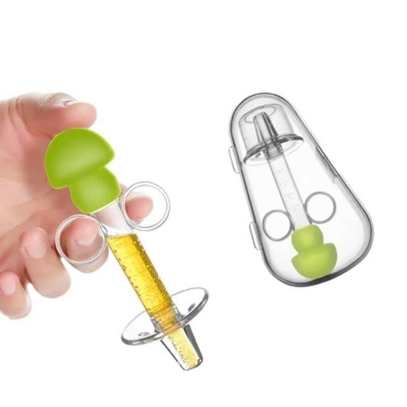 Baby Medicine Feeder Soft Silicone Squeeze Dispenser Liquid Medicine Feeder Infant Dropper With Scale Baby Pacifier & Two-Angled Port Dropper.