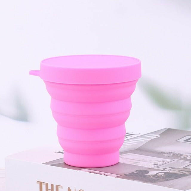 Collapsible/ Foldable Sterlizer Cup Microwavable Stationary, Makeup Brush Or Menstrual Period Cups Holder Carry Case BPA Free.