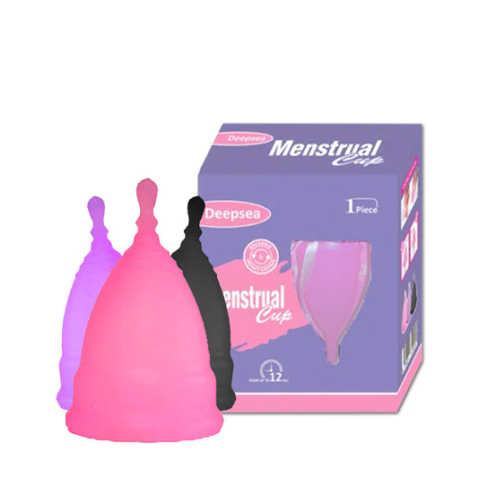 Deepsea Menstrual Cup / Period Cup – Large & Small - Premium Quality, BPA Free 100% Medical Grade Silicone