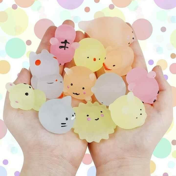 Mochi Squeeze Toy For Baby Boys & Girls Babies Bath Toys For Newborn Realistic Anti-Stress Cute Mini Animal Face Best For Grabbing Hands Squishy Products.