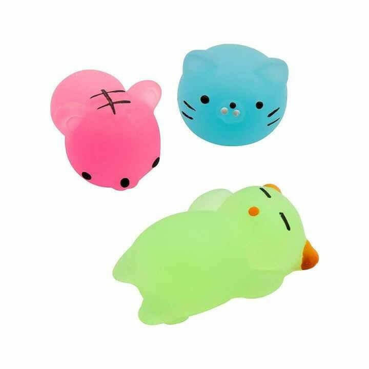 Mochi Squeeze Toy For Baby Boys & Girls Babies Bath Toys For Newborn Realistic Anti-Stress Cute Mini Animal Face Best For Grabbing Hands Squishy Products.