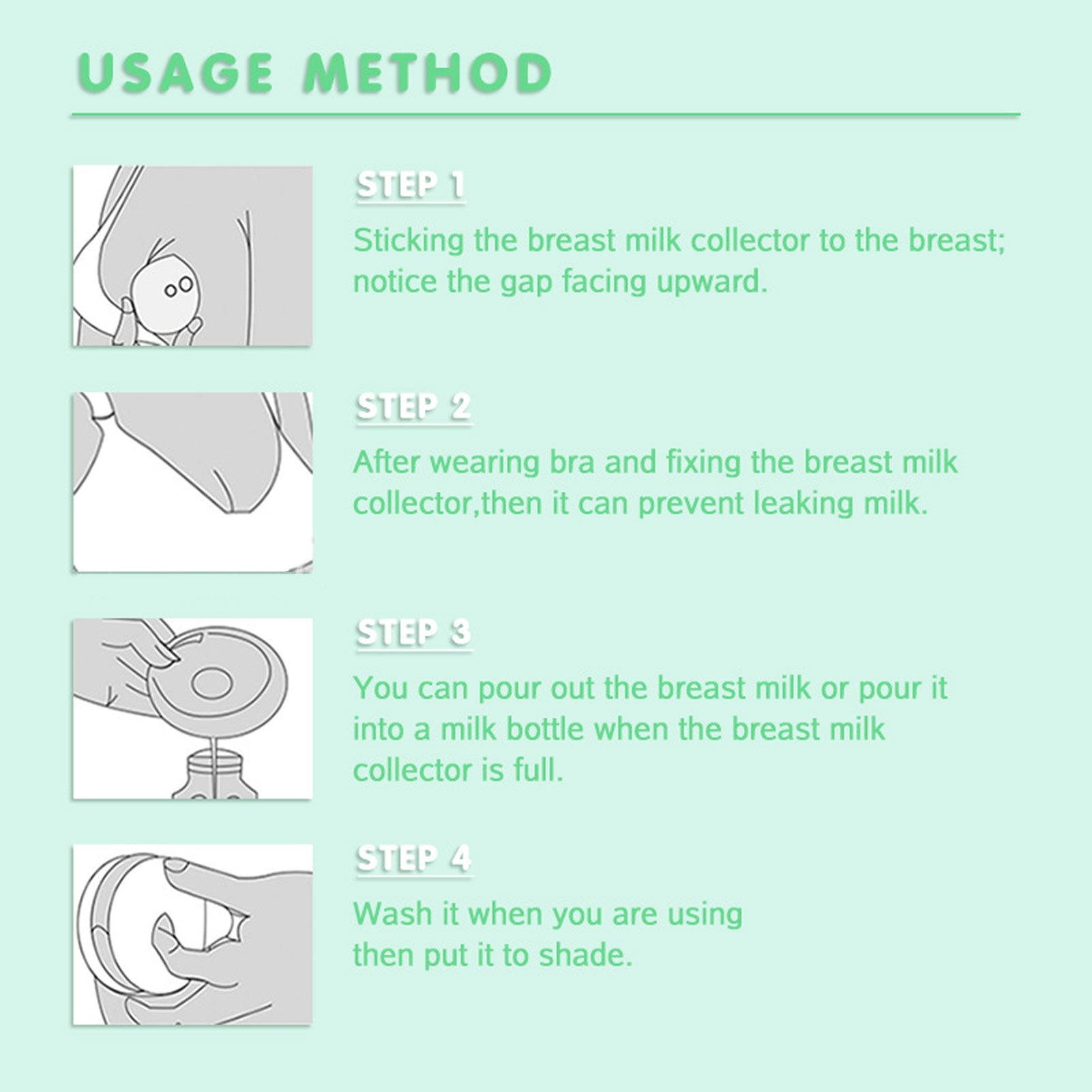 Silicone Nursing Breast Milk Collectors - 2-Piece Set with Stoppers.