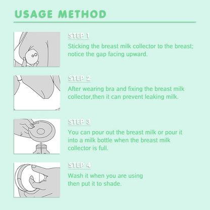 Silicone Nursing Breast Milk Collectors - 2-Piece Set with Stoppers.