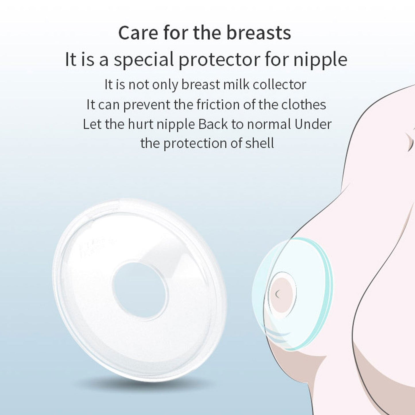 Silicone Nursing Breast Milk Collectors - 2-Piece Set with Stoppers.