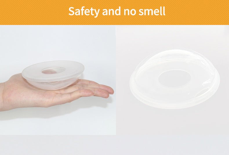 Silicone Nursing Breast Milk Collectors - 2-Piece Set with Stoppers.