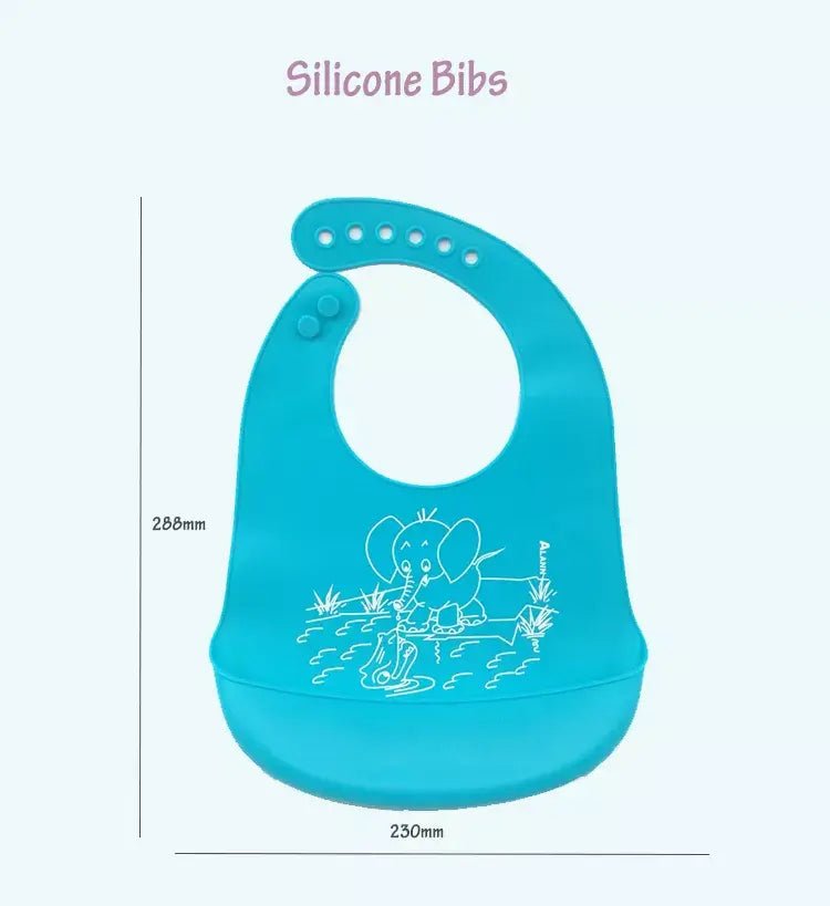 Waterproof Reusable Colorful Soft Baby Silica Gel Bib/Food Grade Silicone Bib For Babies.