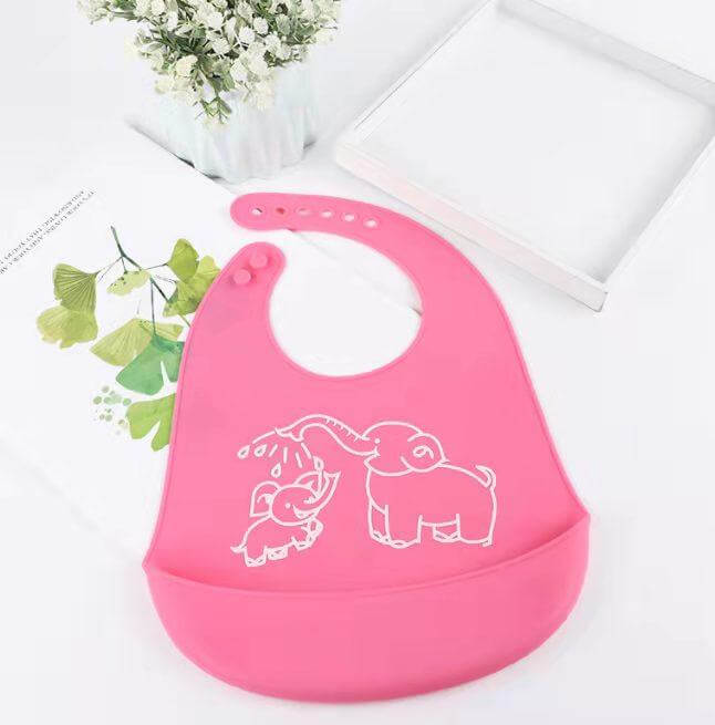 Waterproof Reusable Colorful Soft Baby Silica Gel Bib/Food Grade Silicone Bib For Babies.