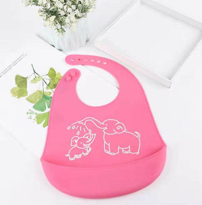 Waterproof Reusable Colorful Soft Baby Silica Gel Bib/Food Grade Silicone Bib For Babies.