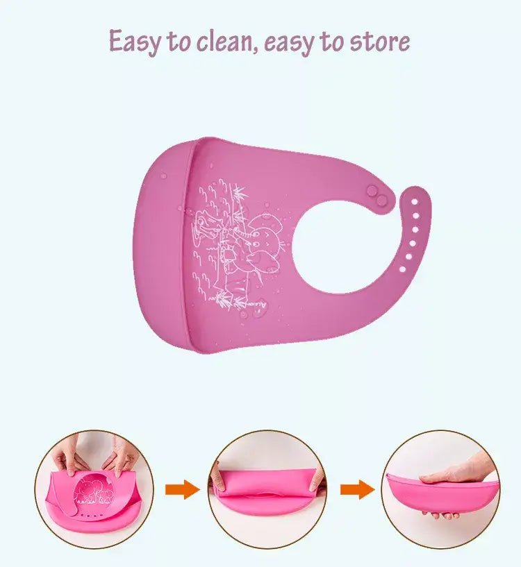 Waterproof Reusable Colorful Soft Baby Silica Gel Bib/Food Grade Silicone Bib For Babies.