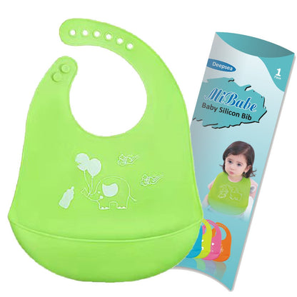 Waterproof Reusable Colorful Soft Baby Silica Gel Bib/Food Grade Silicone Bib For Babies.