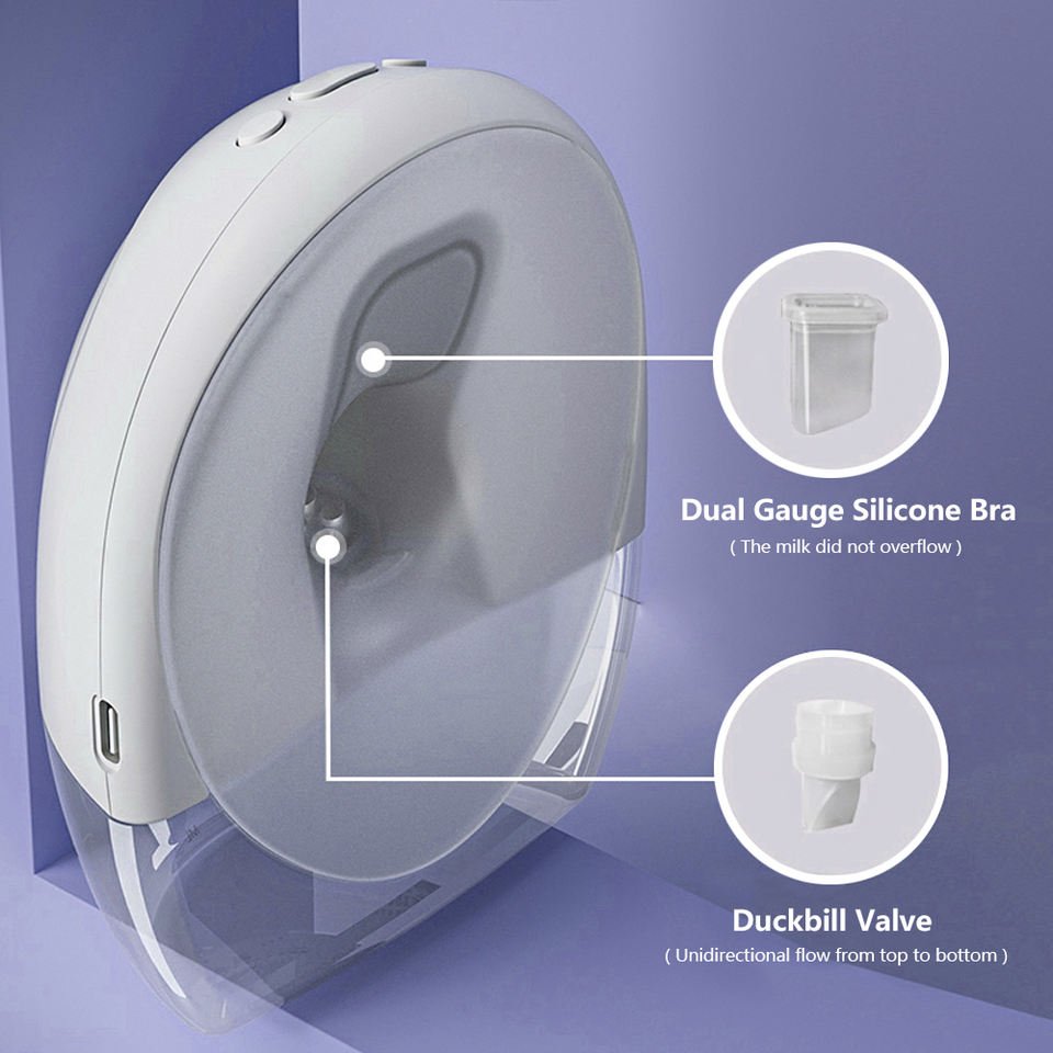 Improved Premium Wearable Electric Breast Pump 160° - 9 levels / 3 modes.