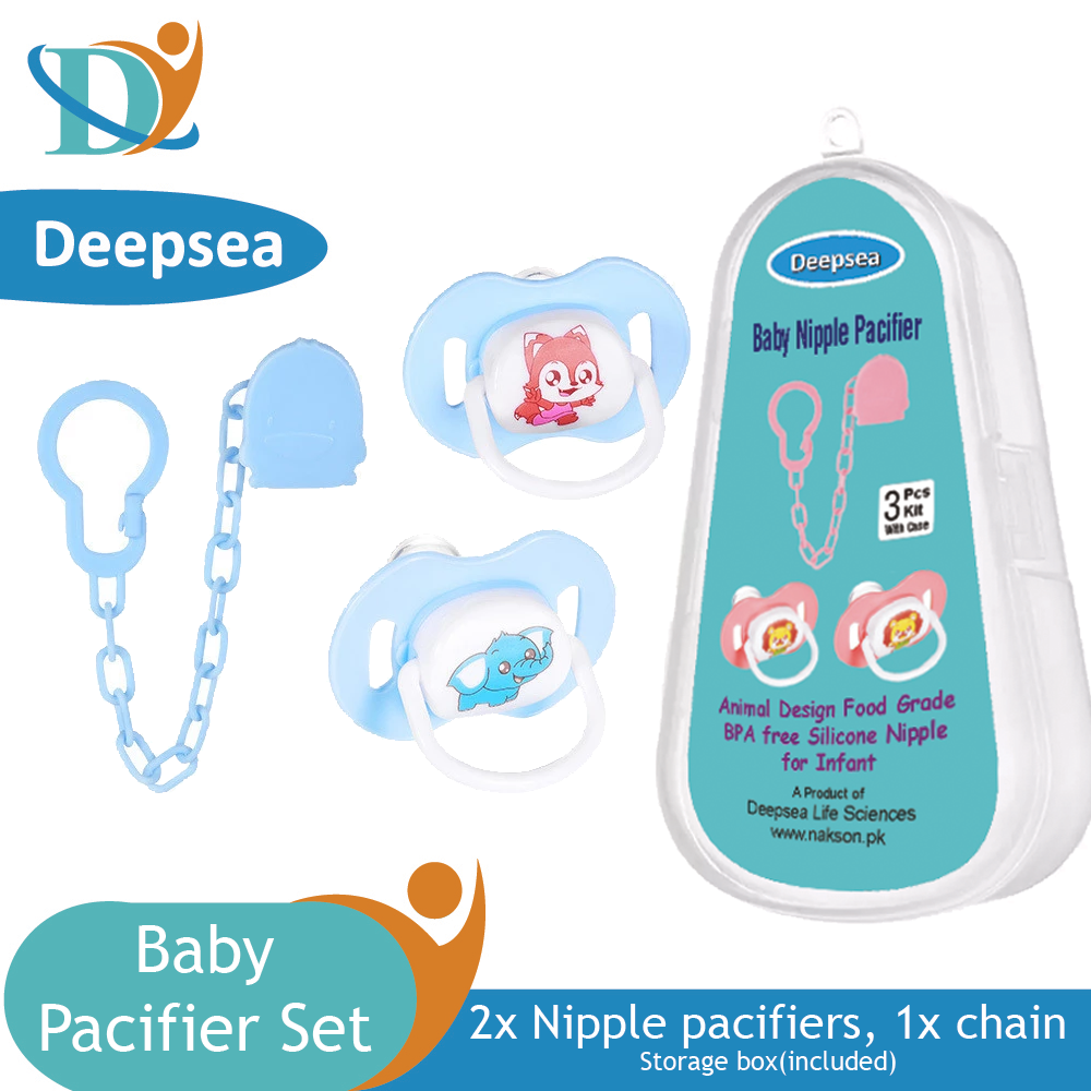 Baby Pacifier Set Silicone Nipples Chain Combination